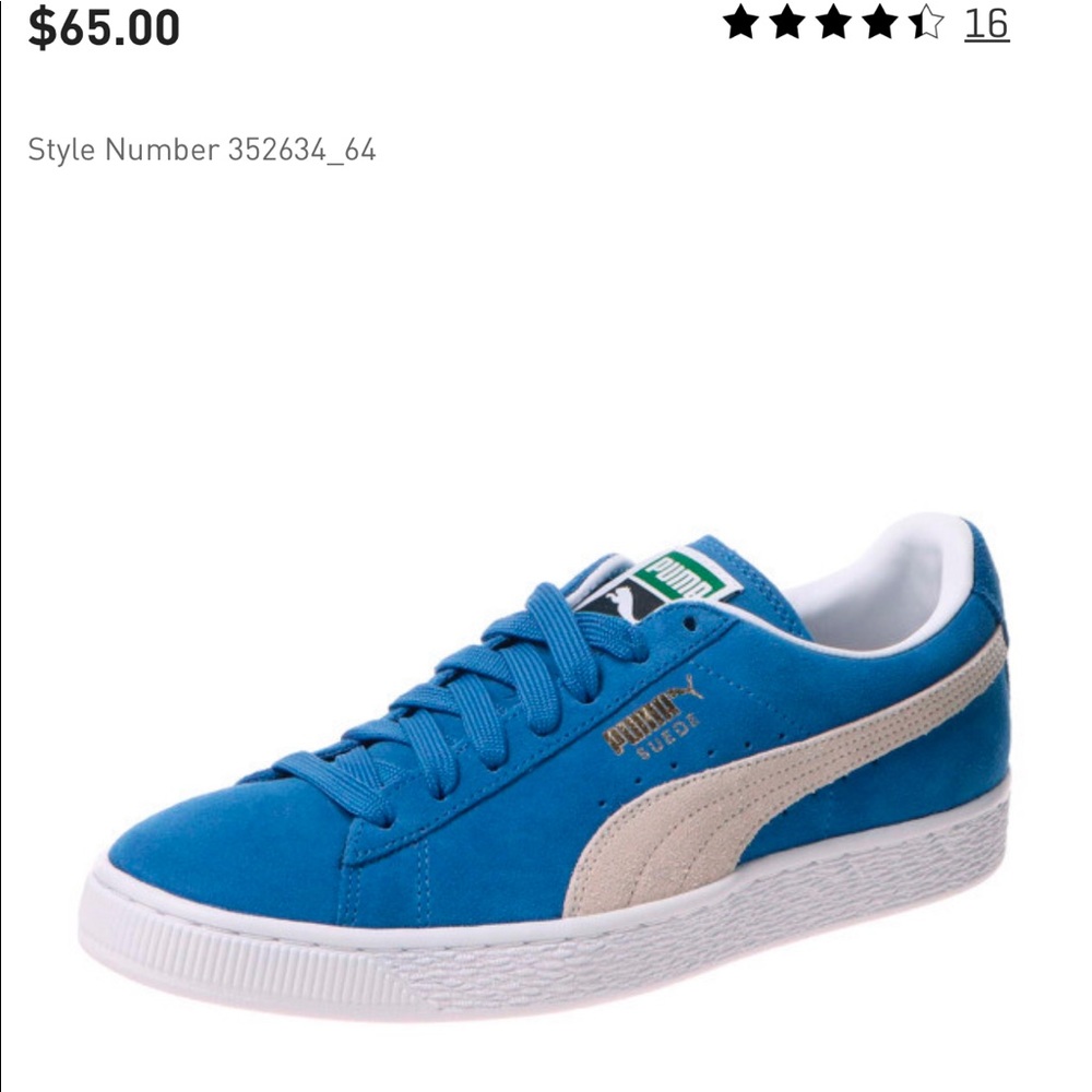 Blue Puma Suede Classic Sneakers